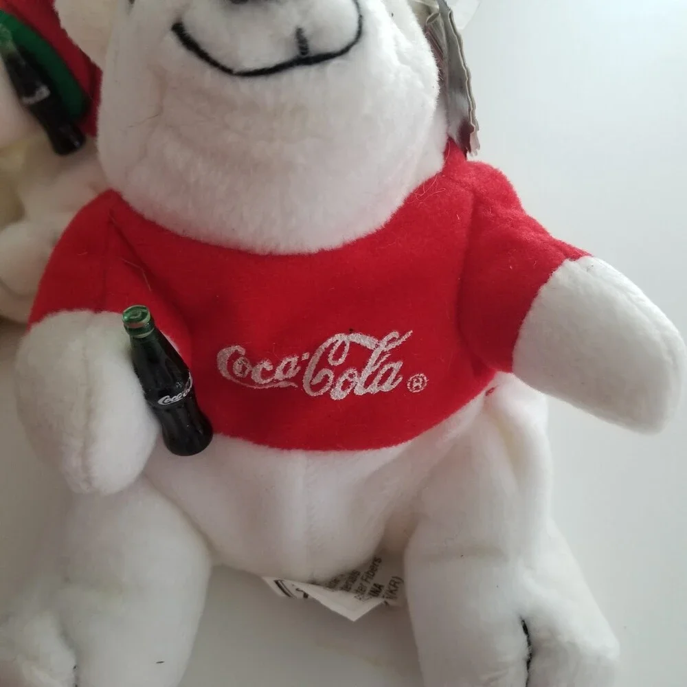 Coca Cola Lot of 5 Bean Bag Stuffed Plush Animals  Assorted